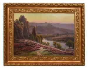 Antike Gemälde, Landschaften, La Corrèze, Gaston Anglade, Öl auf Leinwand, Anfang 20. Jahrhundert. (QP733)